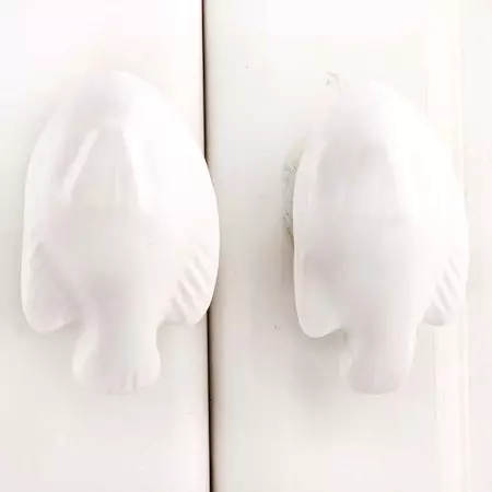 White Fish Ceramic Knob